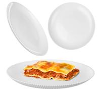 KADAX Assiette plate de 26,5 cm, 1 pièce, assiettes blanches en verre opale, assiettes de service, grandes assiettes à bord haut, passent au lave-vaisselle et au micro-ondes (blanc)