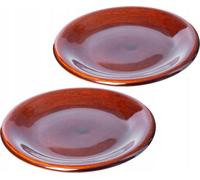 KADAX Assiette plate "Olympia", Assiette en terre cuite avec couche de céramique, Assiette de service, Assiette plate, brun, 19 cm, 2 pièces