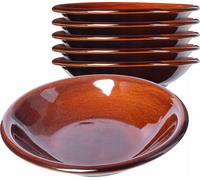 KADAX Assiette plate "Olympia", Assiette en terre cuite avec couche de céramique, Assiette de service, Assiette plate, Marron, 23 cm, 6 pièces