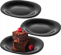 KADAX Assiette "Vetriolo", Assiette à dessert noire, Assiette à tarte 22cm, 3 pièces