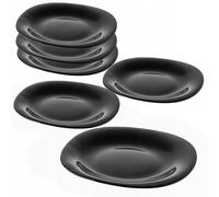 KADAX Assiette "Vetriolo", Assiette à dessert noire, Assiette à tarte 22cm, 6 pièces