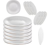 KADAX Assiettes à dessert, Assiette lavable au lave-vaisselle 6 sets, Assiette à gâteau en verre renforcé, Assiette moderne pour le petit déjeuner, Assiette pour le gâteau