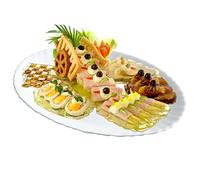 KADAX Assiettes en verre trempé, assiette à viande, assiette plate coupe, assiette à viande ovale, assiette ovale, assiette à salade, assiette à gâteau (L : 25,5 cm, blanc)