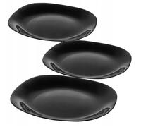 KADAX Assiettes Plates en Verre Trempé, L'Alliance Parfaite entre Esthétique Moderne, Qualité Supérieure et Résistance Inégalée (Noire, Lot de 3)