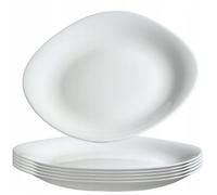 KADAX Assiettes Plates en Verre Trempé L'Alliance Parfaite entre Esthétique Moderne Qualité et Résistance (Blanche Lot de 6)