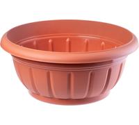 KADAX bac à fleurs rond "Budrio", pot en plastique, bac à fleurs pour l'extérieur, Terakota, 26 cm, 1 pièce