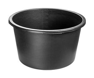 KADAX Bac à Mortier Rond en Plastique, Grand Seau de Chantier avec Poignées, Auge de Maçon, Idéal pour Les Travaux de Construction et de Bricolage (Noir, 40L)