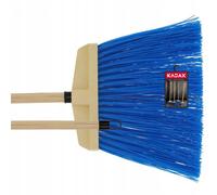KADAX Balai de rue et de trottoir "Salorino", avec manche en bois, balai de rue en nylon, 36 cm, bleu