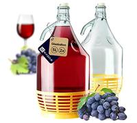 KADAX Ballon à vin, Ballon en verre pour vin, Tonneau à vin en verre, Ballon de fermentation, Tonneau pour vin en verre, Bouteille à étrier avec panier, Cuve de fermentation pour vin