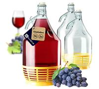 KADAX ballon à vin, cuve en verre pour fermentation, tonneau en verre pour vin, ballon de fermentation, bouteille à étrier avec panier
