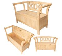 KADAX Banc de jardin avec coffre Lena brut