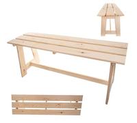 KADAX Banc de jardin en bois 2 places sans accoudoirs et dossier - Banc de parc, banc extérieur pour balcon, jardin, terrasse (chêne naturel), K10079