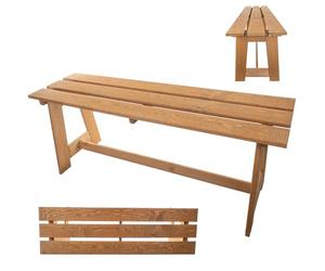 KADAX Banc de jardin en bois 2 places sans accoudoirs et dossier - Banc de parc, banc extérieur pour balcon, jardin, terrasse (chêne doré), K10080