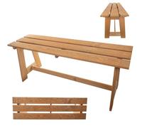 KADAX Banc de jardin en bois 2 places sans accoudoirs et dossier - Banc de parc, pour balcon, terrasse (chêne doré)