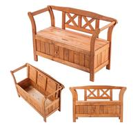 KADAX Banc de Jardin Parc en Bois avec Dossier 119cm Terrasse avec Buis Chêne