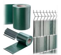 KADAX Bande brise-vue en PVC - 35 m x 19 cm - Pour clôture double fil - Avec 20 clips de fixation - Protection contre le vent - Film de clôture pour clôture à nattes (vert)