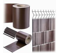 KADAX Bande brise-vue en PVC - 35 m x 19 cm - Pour clôture double fil - Avec 20 clips de fixation - Protection contre le vent - Film de clôture pour clôture à nattes (marron)