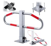 KADAX Barrière de parking pliable, poteau de stationnement en acier, étrier de stationnement pliable avec serrure à cylindre, poteau de barrière, barrière de parking (74 x 46,5 cm)