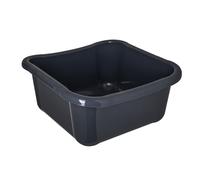 KADAX Bassine à linge rectangulaire, robuste, avec poignées confortables, bac de rangement, bac de nettoyage compact, gris foncé, 12 l
