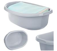 KADAX Bassine de lavage, 20 l, en plastique, polyvalente, pour salle de bain, évier de salle de bain, gris clair