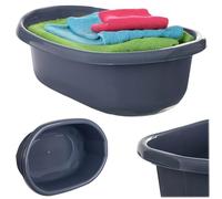 KADAX Bassine de lavage, 30 l, en plastique, polyvalent, pour salle de bain, évier de salle de bain, gris foncé