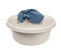 KADAX Bassine de lavage en plastique mat - Rond - Robuste - Pour salle de bain - Polyvalent - Crème - 6 l