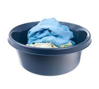 KADAX Bassine de lavage ronde en plastique mat - Robuste - Pour la salle de bain - Polyvalent - Bleu marine - 4 l