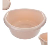 KADAX Bassine ronde en plastique, profonde et robuste. Grand bac à laver, idéal pour la salle de bain, la buanderie, la cuisine et la maison (beige clair, 30 l)