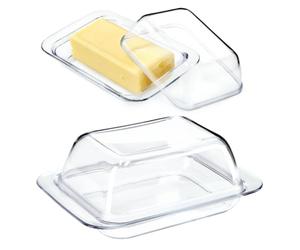 KADAX Beurrier en Plastique avec Couvercle, Élégant Récipient pour Conserver et Servir Votre Beurre avec Style et Praticité (Rectangulaire)