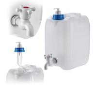 KADAX Bidon à eau avec robinet, réservoir d'eau avec écoulement, Kanister avec robinet intégré et distributeur de savon, bidon de voyage pour camping (10 L)