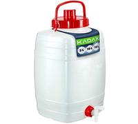 KADAX Bidon à eau, tonneau à boissons en plastique, bidon d'eau potable, réservoir d'eau avec robinet, réservoir d'eau, tonneau à boissons avec joint en caoutchouc (15L Blanc)