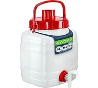 KADAX Bidon à eau, tonneau de boisson en plastique, bidon d'eau potable, réservoir d'eau avec robinet, réservoir d'eau, tonneau de boisson avec joint en caoutchouc (5L Blanc)