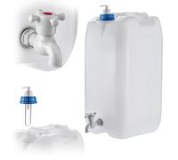 KADAX Bidon d'eau avec robinet de vidange, réservoir d'eau avec bec d'eau, bidon avec robinet intégré et distributeur de savon, réservoir de camping (30 l)