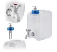KADAX Bidon d'eau avec robinet de vidange, réservoir d'eau avec bec d'eau, bidon avec robinet intégré et distributeur de savon, réservoir de camping (5 litres)