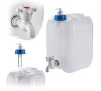 KADAX Bidon d'eau avec robinet de vidange, réservoir d'eau avec bec d'eau, bidon avec robinet intégré et distributeur de savon, réservoir de camping