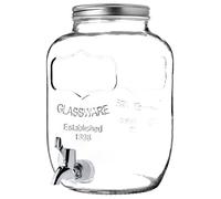 KADAX Bocal à Boissons 4L avec Robinet en Verre Transparent pour Événements