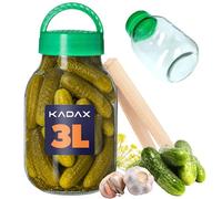 KADAX Bocal avec pince Cornichons | couvercle plastique forme ballon | pince a cornichon | bocal stockage lave-vaisselle