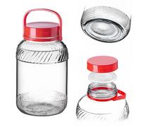KADAX Grand Bocal de Fermentation en Verre, Récipient de Conservation avec Couvercle Hermétique, Idéal pour la Préparation de Cornichons et Choucroute (5L)