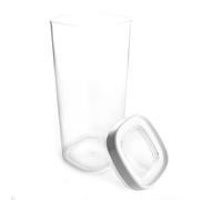 KADAX Bocal de conservation, boîte de rangement transparente en plastique, bocal de conservation hermétique avec couvercle, boîtes à verser pour farine, céréales, sucre et pâtes (1800ml, Blanc)