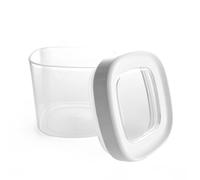 KADAX Bocal de conservation, boîte de rangement transparente en plastique, bocal hermétique avec couvercle, boîtes à verser pour farine, céréales, sucre et pâtes (600ml, Blanc)