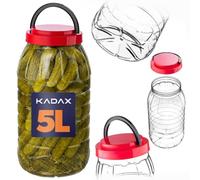 KADAX Bocal de conservation en plastique PET de 5 l avec couvercle, 1 pièce, récipient de cuisine, récipient en plastique pour aliments, grand récipient alimentaire