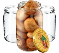KADAX bocaux 900 ml, bocaux à couvercle à visser, bocaux à confiture, bocaux à provisions, bocaux à conserves (24 pièces, Winnie l'Ourson)