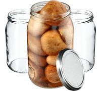 KADAX bocaux 900 ml, bocaux à couvercle à visser, utilisables comme bocaux à confiture, bocaux à provisions, bocaux à conserves (24 pièces, argent)