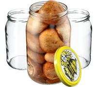 KADAX bocaux 900 ml, bocaux renversés à conserver, bocaux pour couvercle à visser, bocaux utilisables comme bocaux à confiture, bocaux à provisions, bocaux à conserves (48 pièces, Ruche)