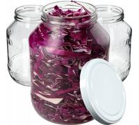 KADAX Bocaux avec couvercle blanc "Albi", Bocal à conserves, Bocaux à conserves, 100 mm, 2.5L, 4 pièces