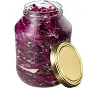 KADAX Bocaux avec couvercle doré "Albi", Bocaux à conserves, 100 mm, 2.5L, 1 pièce
