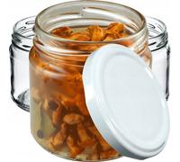 KADAX Bocaux avec couvercle "Lerma", bocaux à conserves, 200 ml, blanc Couvercle, 20 pièces