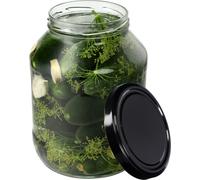 KADAX Bocaux avec couvercle noir "Albi", Bocal à conserves, Bocaux à conserves, 100 mm, 2.5L, 1 pièce