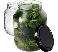 KADAX Bocaux avec couvercle noir "Albi", Bocal à conserves, Bocaux à conserves, 100 mm, 2.5L, 2 pièces