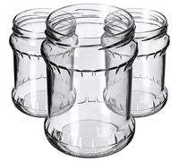 KADAX Bocaux de 500 ml, Pots en Verre avec Couvercle Hermétique de 82mm pour la Conservation des Aliments, Idéals pour Confitures et Miel (Sans Couvercles, Lot de 48)